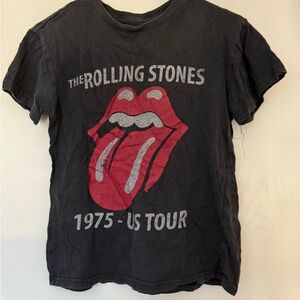 The Rolling Stones 1975 US Tour Kids Black T-Shirt